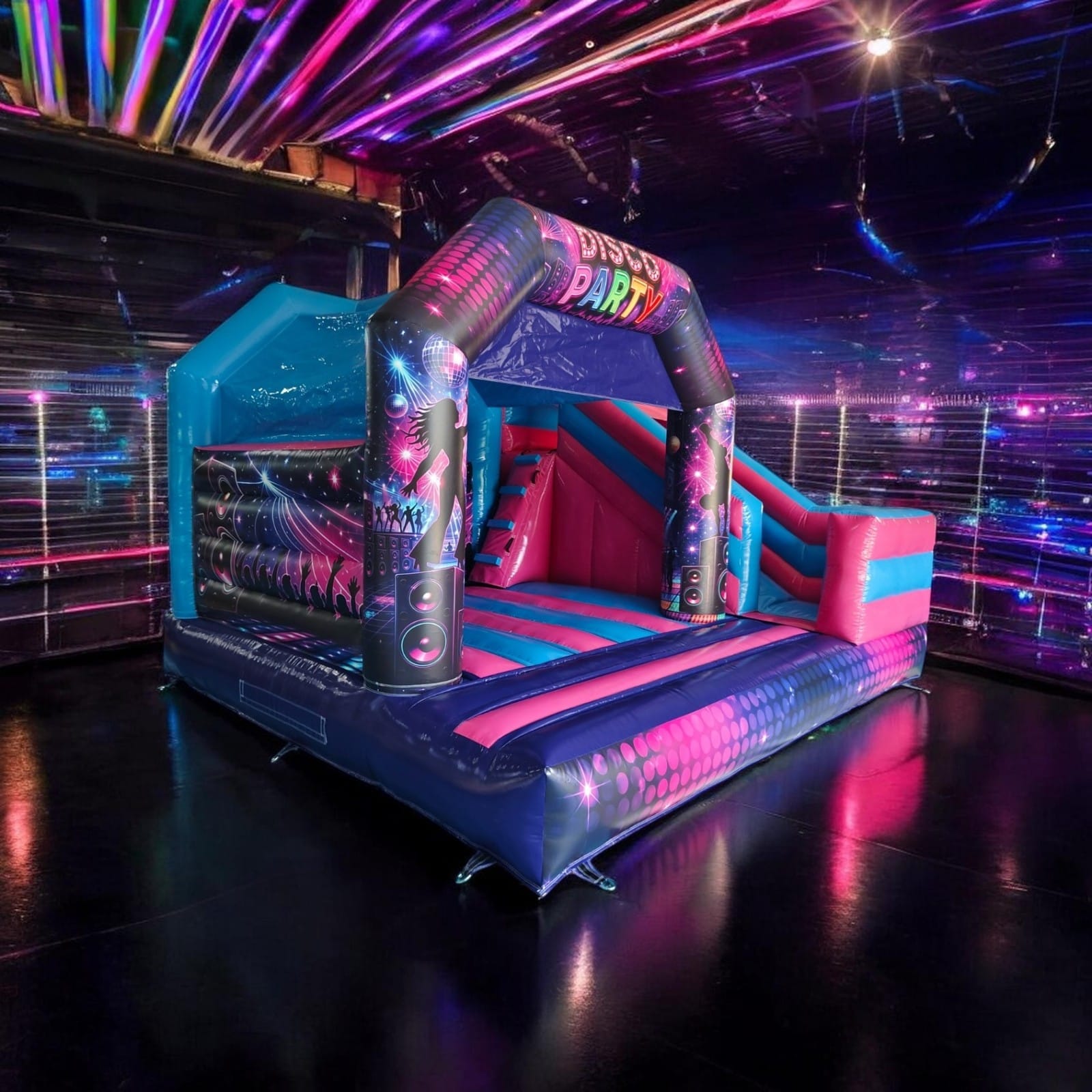 Disco Party Castle and Slide, second angle